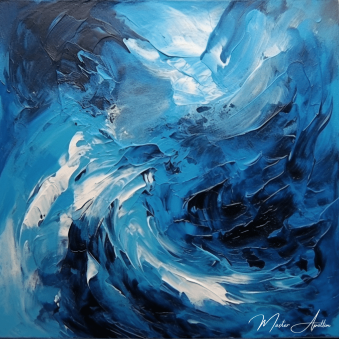 Tableau contemporain bleu typhon Tableaux Contemporains 2