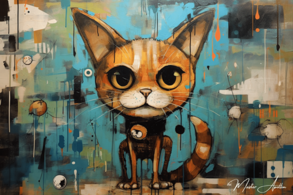 Tableau contemporain chat street art Tableaux Contemporains