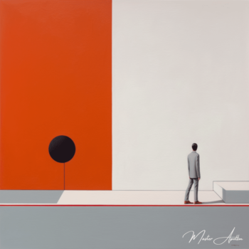Tableau minimaliste ballon noir Tableaux Contemporains