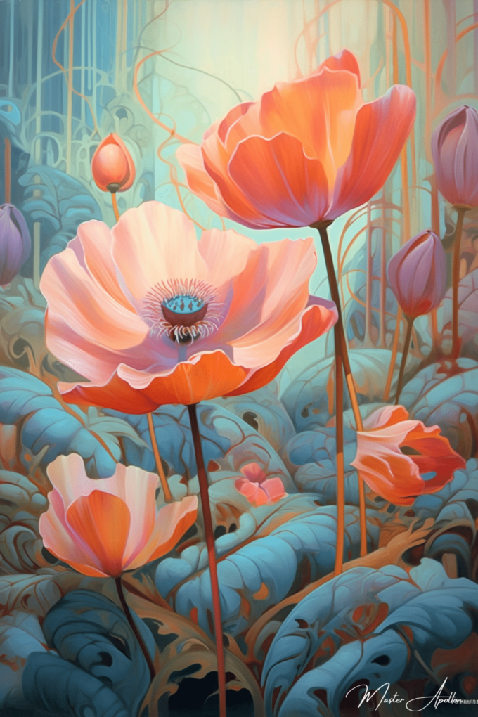 Tableau peinture fleur contemporain soft Tableaux Contemporains 2