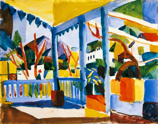 Terrasse de la maison de campagne à ST – August Macke August Macke 85x75