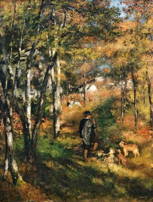 Le peintre Jules Le Coeur et ses chiens dans la forêt de Fontainebleau – Pierre-Auguste Renoir Pierre-Auguste Renoir 2