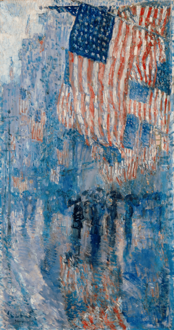 L’avenue sous la pluie – Childe Hassam Childe Hassam 70x140