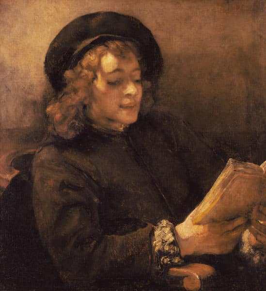 Titus van Rijn, le fils de l’artiste, lisant – Rembrandt van Rijn Rembrandt van Rijn 70x70