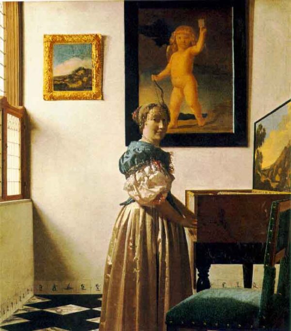 Une dame debout au virginal – Johannes Vermeer Johannes Vermeer 70x70