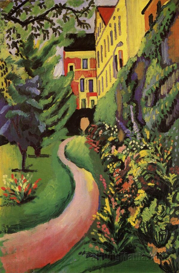 Notre jardin avec des bordures fleuries – August Macke August Macke 70x105