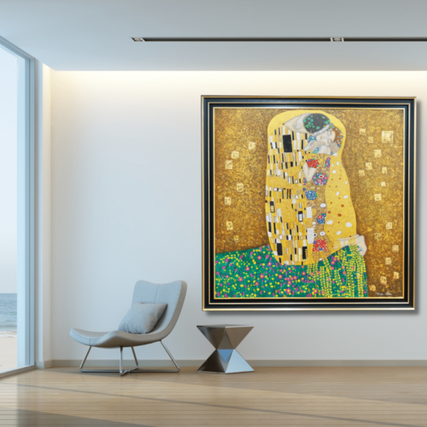 Le baiser (Gustav Klimt) – Reproduction en stock – 200 x 200 cm Gustav Klimt Galerie d'art 3