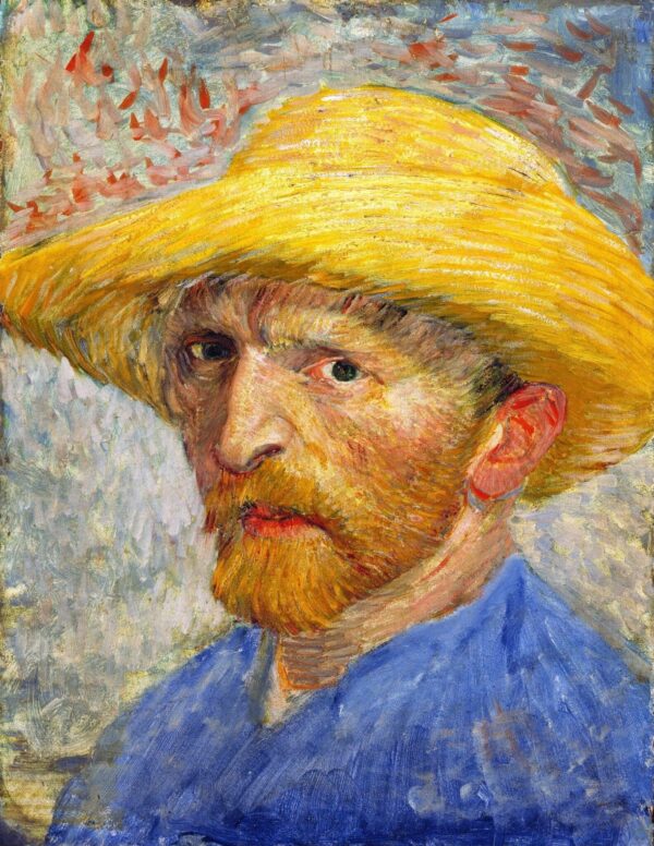 Autoportrait avec un chapeau de paille – Van Gogh Série des Autoportraits de Vincent van Gogh 70x85