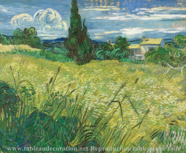 Le Champ de blé vert avec cyprès – Van Gogh Tableaux Populaires 85x75