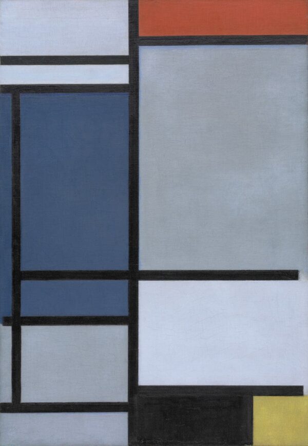 Composition avec du rouge du bleu du noir du jaune et du gris – Mondrian Piet Mondrian 70x105