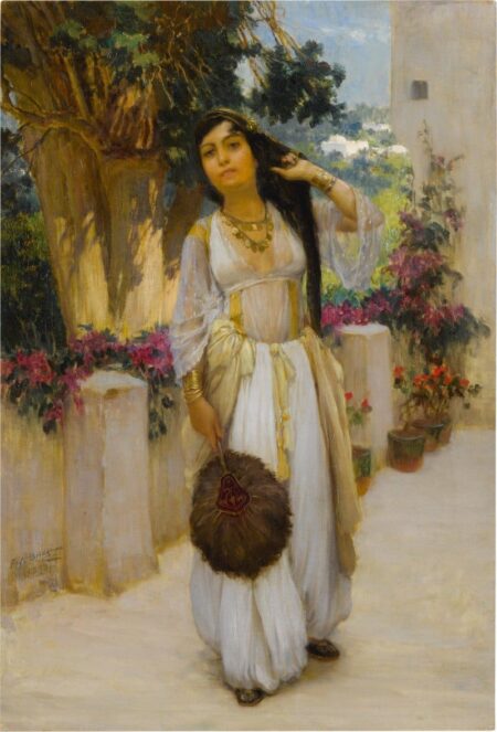 Femme d’Alger sur un balcon – Frederick Arthur Bridgman Frederick Arthur Bridgman