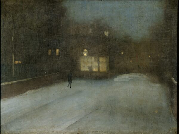 Nocturne en gris et or : Chelsea Snow – James Abbott McNeill Whistler James Abbott McNeill Whistler 85x75