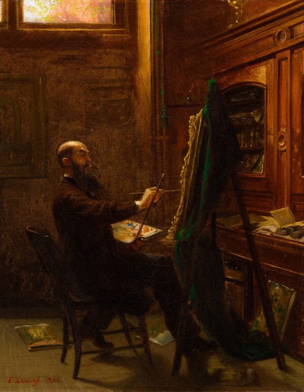 Worthington Whittredge dans son studio de Tenth Street – Emanuel Leutze Emanuel Leutze 70x85