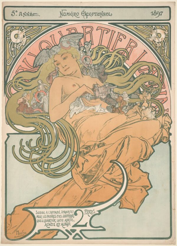 Au quartier latin – Mucha Alphonse Mucha 70x105