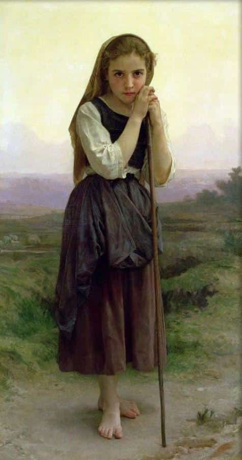 Une petite bergère – William Bouguereau William Bouguereau 70x140