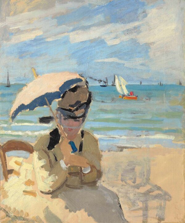 Camille assise sur la plage à Trouville – Claude Monet Claude Monet 70x85