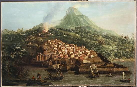 Une île volcanique avec un port et des navires – Giovanni Antonio Canal Giovanni Antonio Canal 105x70