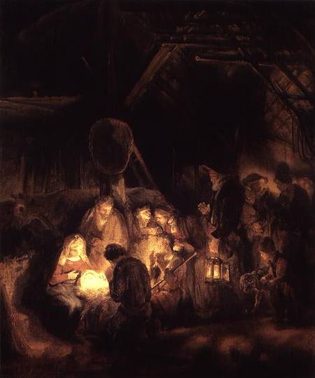 Adoration des bergers – Rembrandt van Rijn Rembrandt van Rijn 70x85