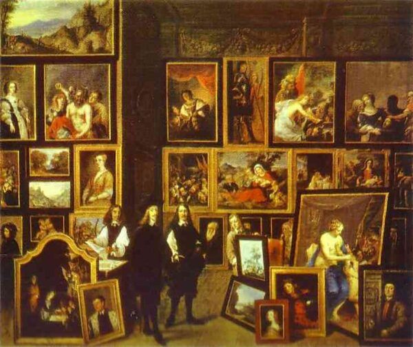 L’archiduc Léopold Wilhelm dans sa pinacothèque, avec l’artiste et d’autres personnages – David The Younger Teniers David Teniers le Jeune 85x75