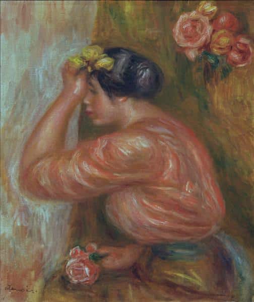 Fille avec des roses près du miroir – Pierre-Auguste Renoir Pierre-Auguste Renoir 70x85