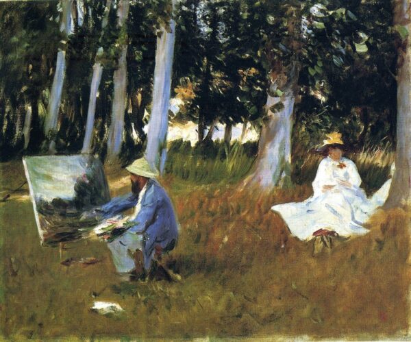 Claude Monet peignant à la lisière d’un bois – John Singer Sargent John Singer Sargent 85x75