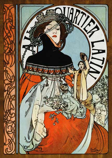 Au Quartier de Latin – Mucha Alphonse Mucha 70x105