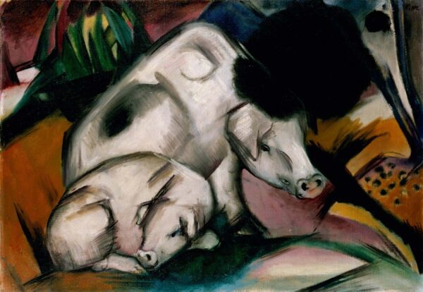 Deux cochons blanc – Franz Marc Franz Marc 105x70