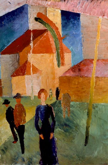 Une église décorée de drapeaux – August Macke August Macke 70x105