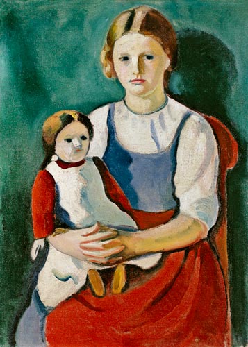 Fille blonde avec la poupée – August Macke August Macke 70x105