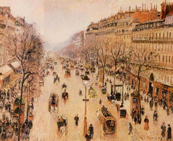 Boulevard Montmartre Matin, temps gris – Camille Pissarro Camille Pissarro 85x75