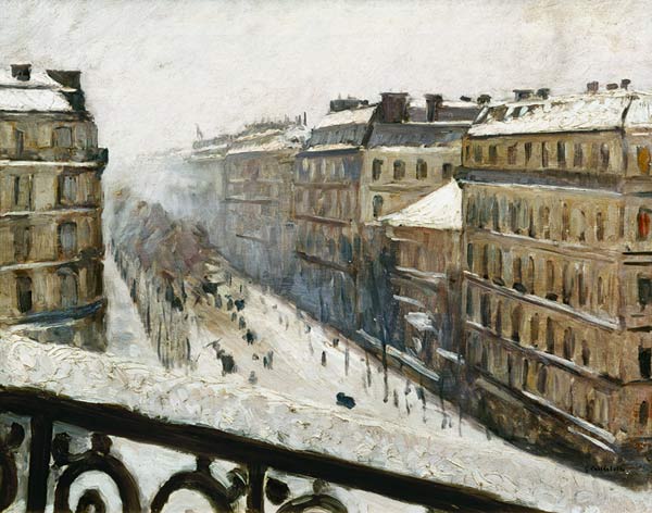 Boulevard Haussmann sous la neige – Caillebotte Gustave Caillebotte 85x75