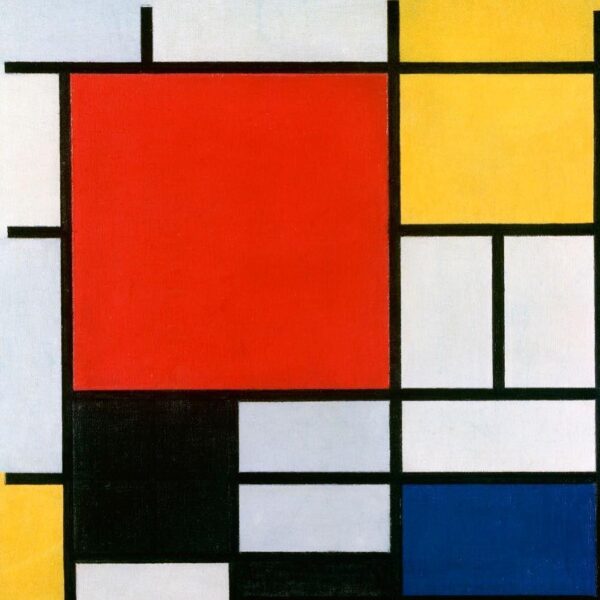 Composition II en rouge, bleu et jaune – Mondrian Piet Mondrian 70x70