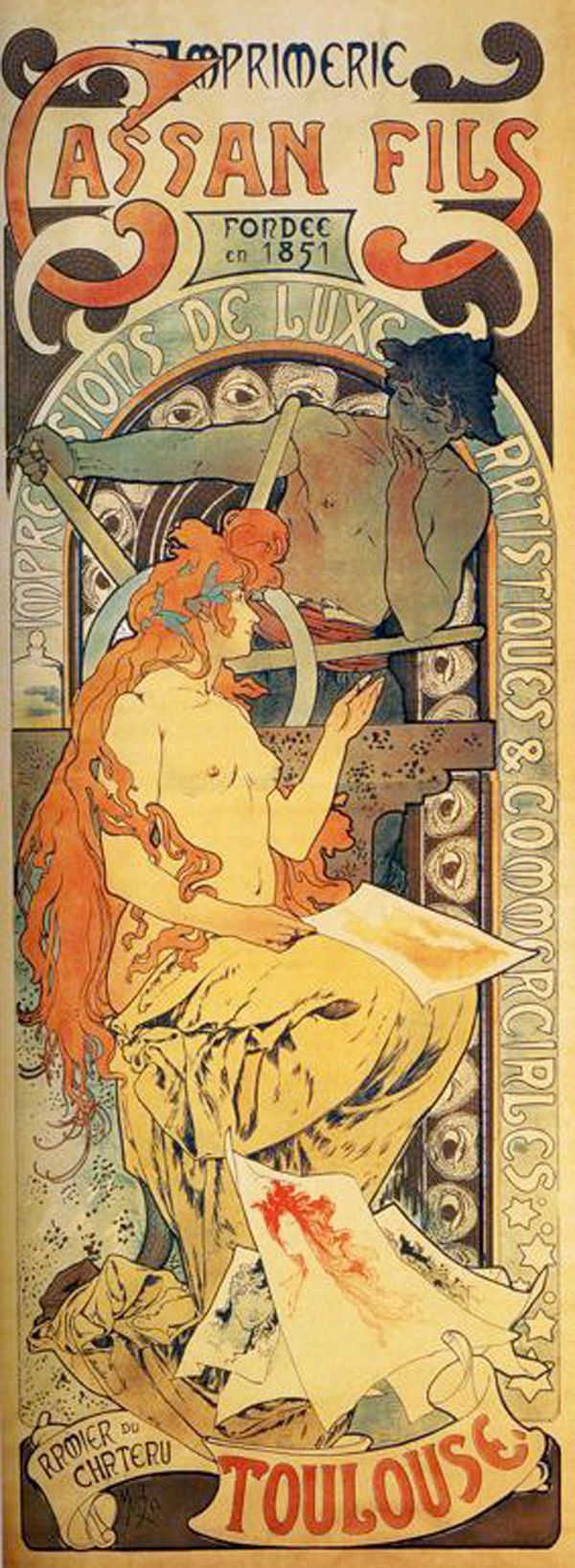 L’Imprimerie Cassan Fils – Mucha Alphonse Mucha 70x160