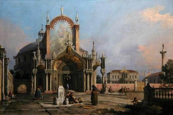 Capriccio d’une église, vers 1750 (huile sur toile) – Giovanni Antonio Canal Giovanni Antonio Canal 105x70