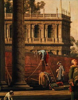 Capriccio d’un homme escaladant un mur (huile sur toile) – Giovanni Antonio Canal Giovanni Antonio Canal 70x85