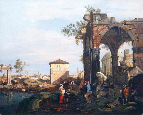 Capriccio avec ruines et Porta Portello à Padoue, vers 1760 – Giovanni Antonio Canal Giovanni Antonio Canal 85x75