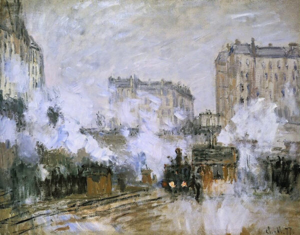 Extérieur de la gare Saint-Lazare, arrivée d’un train – Claude Monet Claude Monet 85x75