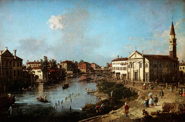 Dolo sur la Brenta, avec l’église de Saint Rocco et la Villa Zanon-Bon – Giovanni Antonio Canal Giovanni Antonio Canal 105x70