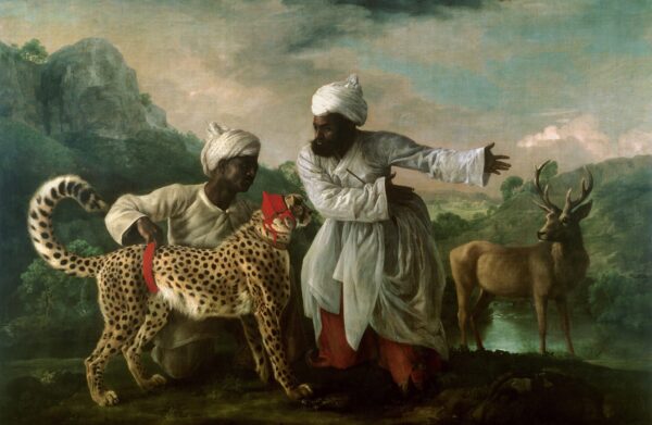 Guépard avec deux préposés indiens et un cerf – George Stubbs George Stubbs 105x70