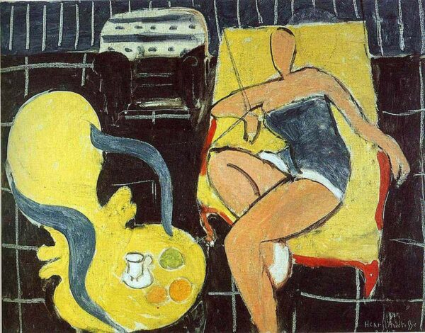 Danseuse et fauteuil rocaille sur fond noir – Matisse Henri Matisse 85x75