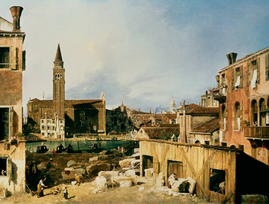 La cour celui tailleurs de pierres – Giovanni Antonio Canal Giovanni Antonio Canal 85x75