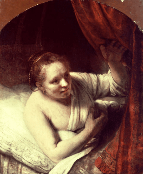 Rembrandt, Jeune femme au lit – Rembrandt van Rijn Rembrandt van Rijn 70x85