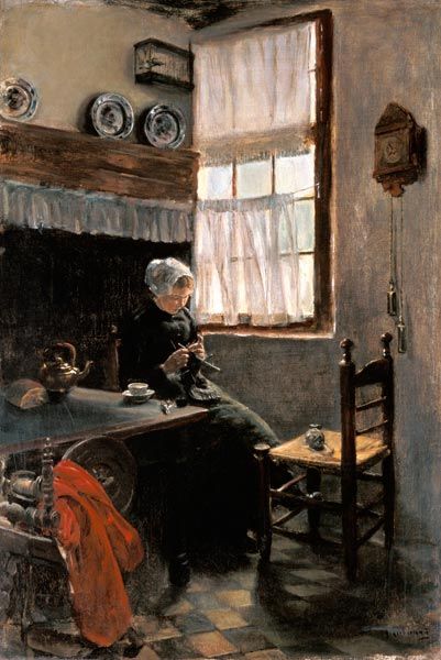 Paysanne tricotant à la fenêtre – Max Liebermann Max Liebermann 70x105