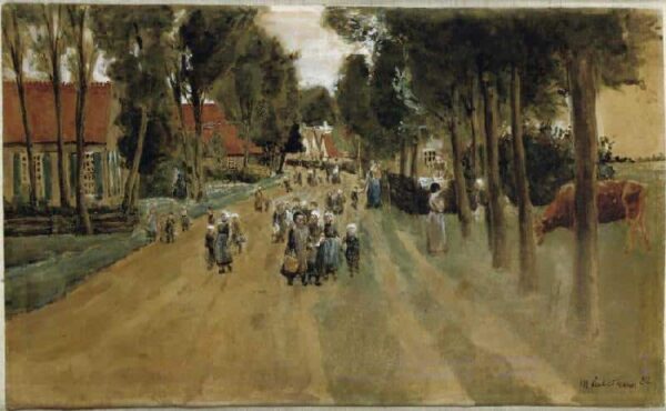 Rue du village avec des enfants à Zweeloo – Max Liebermann Max Liebermann 105x70