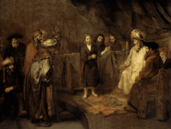 Jésus, âgé de douze ans, devant les scribes – Rembrandt van Rijn Rembrandt van Rijn 85x75