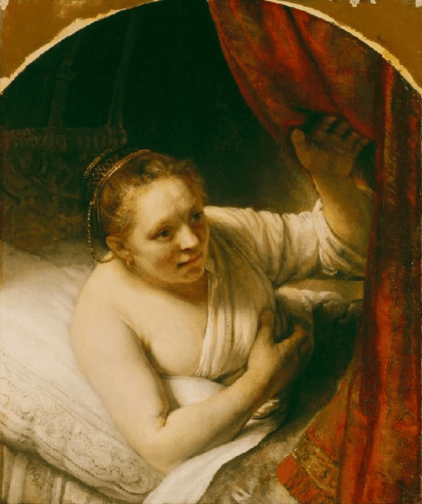 Sarah attend Tobias dans la nuit de mariage – Rembrandt van Rijn Rembrandt van Rijn 70x85