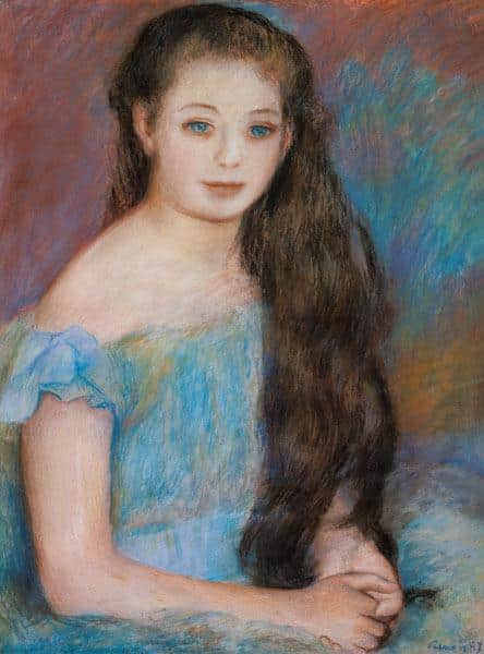 Fille aux cheveux noirs avec des yeux bleus – Pierre-Auguste Renoir Pierre-Auguste Renoir 70x85