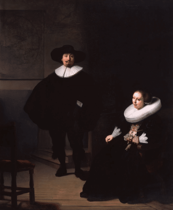 Une dame et un gentleman en noir – Rembrandt van Rijn Rembrandt van Rijn 70x85