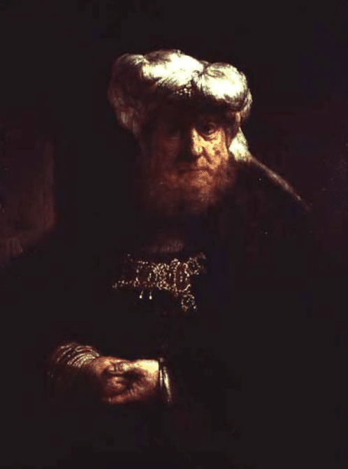 Homme en costume oriental (peut-être le roi Ussiah atteint de lèpre) – Rembrandt van Rijn Rembrandt van Rijn 70x85