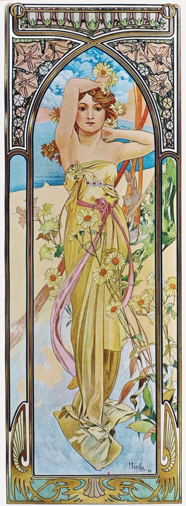 Heures de la journée : La lumière du jour – Mucha Alphonse Mucha 70x160